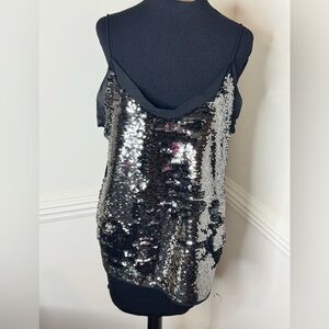 WD.NY Black and Silver Shimmery Tank